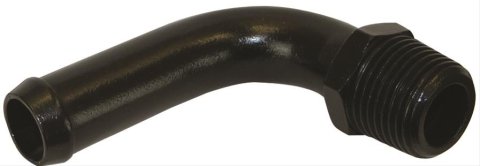 Moroso Streamline Air/Oil Separator Fitting - 3/8in to 1/2in Hose - 90 Degree - Black - Single