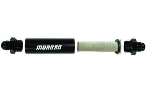 Moroso In-Line Fuel Filter - 6.5in -10An - 40 Micron SS Filter - Aluminum thumbnail 5