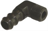 Moroso Air/Oil Separator Fuel Line Fitting - 3/8in to 1/2in Hose - 90 Degree - Black - Single thumbnail 1