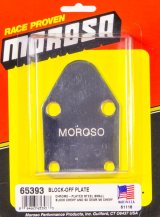Moroso Chevrolet Small Block Fuel Pump Block-Off Plate - Chrome Plated Steel thumbnail 3