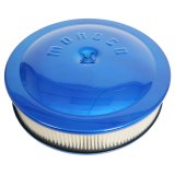 Moroso Racing Air Cleaner - 14in x 3in Filter - Aluminum - Blue Powder Coat thumbnail 1