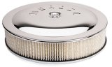Moroso Racing Air Cleaner - 14in x 3in Filter - Flat Bottom - Aluminum - Chrome Plated thumbnail 1