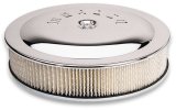 Moroso Racing Air Cleaner - 14in x 3in Filter - Flat Bottom - Aluminum - Chrome Plated thumbnail 2