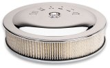 Moroso Racing Air Cleaner - 14in x 3in Filter - Flat Bottom - Aluminum - Chrome Plated thumbnail 3