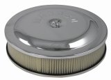 Moroso Racing Air Cleaner - 14in x 3in Filter - Raised Bottom - Aluminum - Chrome Plated thumbnail 1