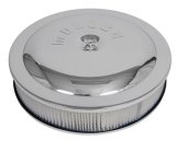Moroso Racing Air Cleaner - 14in x 3in Filter - Flat Bottom - Steel - Chrome Plated - 4500 thumbnail 2