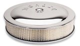 Moroso Racing Air Cleaner - 14in x 3in Filter - Flat Bottom - Steel - Chrome Plated - 4500 thumbnail 3