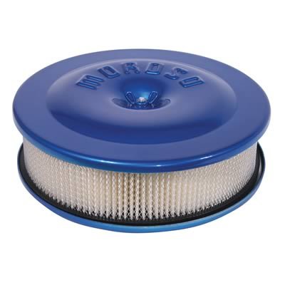 Moroso Race/Street Air Cleaner - 8-1/2in x 2-3/8in Filter - Aluminum - Blue Powder Coat