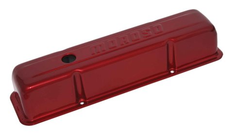 Moroso Chevrolet Small Block Valve Cover - Red Powder Coat - Single thumbnail 3