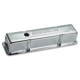 Moroso Chevrolet Small Block Valve Cover - w/o Baffles - Stamped Steel Chrome Plated - Pair thumbnail 1