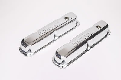 Moroso Mopar 273-360 Valve Cover - w/Baffles - Stamped Steel Chrome Plated - Pair