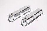 Moroso Ford 302/351W Valve Cover - w/Baffles - No Logo - Stamped Steel Chrome Plated - Pair thumbnail 1