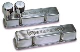 Moroso Chevrolet Small Block Valve Cover - 1 Cover w/2 Breathers at Front - Polished Aluminum - Pair thumbnail 1