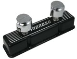 Moroso Chevrolet Small Block Valve Cover - 1 Cover w/2 Breathers - Black Finished Aluminum - Pair thumbnail 1