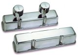 Moroso Chevrolet Small Block Valve Cover - 1 Cover w/2 Breathers - No Logo - Polished Alum - Pair thumbnail 1