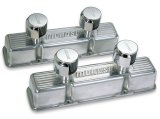 Moroso Chevrolet Small Block Valve Cover - 2 Covers w/2 Breathers - Polished Aluminum - Pair thumbnail 2
