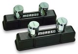 Moroso Chevrolet Small Block Valve Cover - 2 Covers w/2 Breathers - Black Finished Aluminum - Pair thumbnail 1