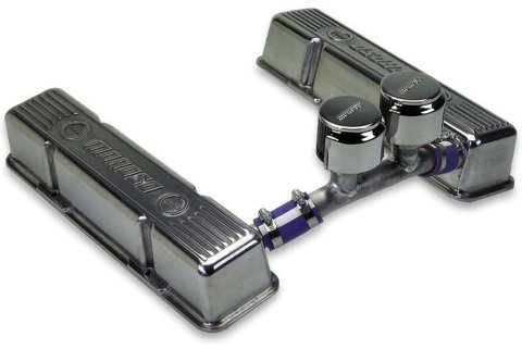 Moroso Chevrolet Small Block (Sprint Car) Valve Cover - Crossover Breather - Polished Alum - Pair thumbnail 3