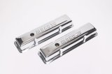Moroso Chevrolet Small Block Valve Cover - w/Baffle - Stock Height - Stamped Steel Chrome Plated thumbnail 1