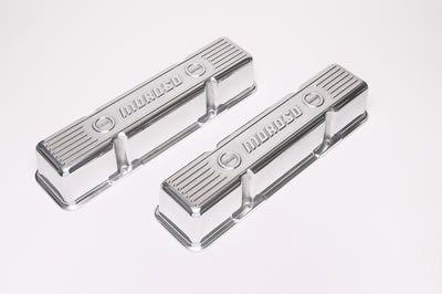 Moroso Chevrolet Small Block Valve Cover - 3.5in - Polished Aluminum - Pair