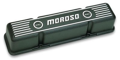 Moroso Chevrolet Small Block Valve Cover - 3.5in - Black Finished Aluminum - Pair thumbnail 4