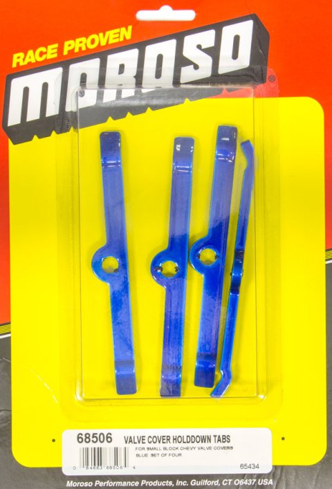 Moroso Chevrolet Small Block Valve Cover Hold Downs - Steel - Blue Powder Coat - Set of 4 thumbnail 3