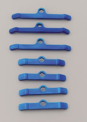 Moroso Chevrolet Big Block Valve Cover Hold Downs - Steel - Blue Powder Coat - Set of 7