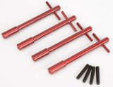 Moroso Valve Cover Wing Nuts - 1/4in-20 x 1-3/8in - Aluminum - Red Powder Coat - 4 Pack thumbnail 3