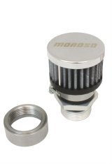 Moroso Weld-On Valve Cover Breather Kit - Steel Valve Covers - Chrome Finish thumbnail 1