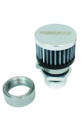 Moroso Weld-On Valve Cover Breather Kit - Steel Valve Covers - Chrome Finish thumbnail 2