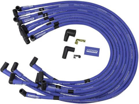 Moroso Chevrolet Big Block Ignition Wire Set - Blue Max - Spiral Core - Sleeved - HEI - 90 Degree thumbnail 1