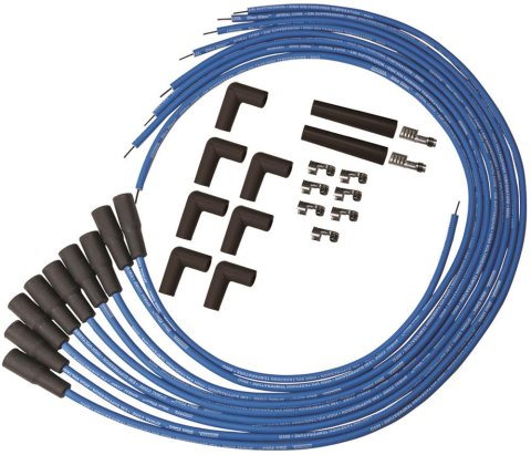 Moroso Universal Ignition Wire Set - Blue Max - Spiral Core - Unsleeved - 90 Degree - Blue