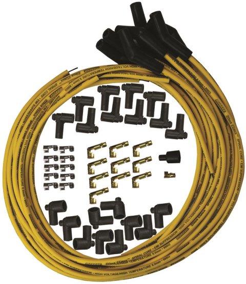 Moroso Universal Ignition Wire Set - Blue Max - Spiral Core - Unsleeved - 135 Degree - Yellow