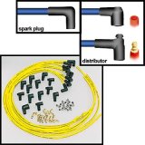 Moroso Universal Ignition Wire Set - Blue Max - Spiral Core - Unsleeved - 90 Degree - Yellow thumbnail 3