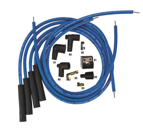 Moroso Universal Ignition Wire Set - 4 Cyl - Blue Max - Spiral Core - Unsleeved - Straight - Blue