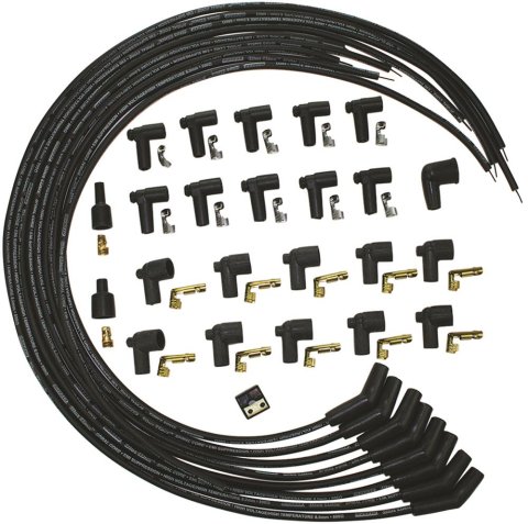 Moroso Universal Ignition Wire Set - Blue Max - Spiral Core - Unsleeved - 135 Degree - Black