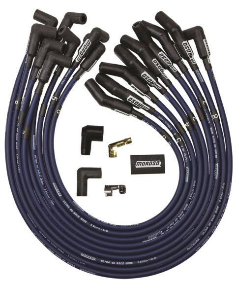 Moroso Ford 351W Ignition Wire Set - Ultra 40 - Unsleeved - HEI - 135 Degree - Blue thumbnail 1