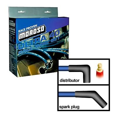 Moroso Ford 351W Ignition Wire Set - Ultra 40 - Unsleeved - HEI - 135 Degree - Blue thumbnail 3