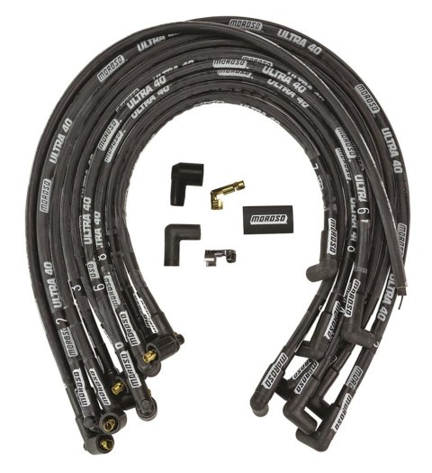 Moroso Chevrolet Big Block Ignition Wire Set - Ultra 40 - Sleeved - Non-HEI - 90 Degree - Black thumbnail 1