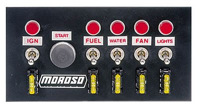 Moroso Toggle Switch Panel - Drag Race - 4in x 7.75in - Five On/Off Switches thumbnail 2