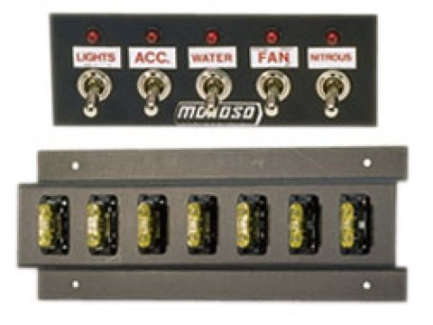 Moroso Toggle Switch Panel - Dash Mount - 2in x 5.5in - Five On/Off Switches thumbnail 1