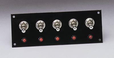 Moroso Toggle Switch Panel - Dash Mount - 2in x 5.5in - Five On/Off Switches thumbnail 2