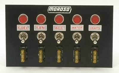 Moroso Toggle Switch Panel - Accessory - 4in x 6.75in - Five On/Off Switches