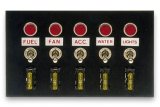 Moroso Toggle Switch Panel - Accessory - 4in x 6.75in - Five On/Off Switches thumbnail 2