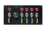Moroso Toggle Switch Panel - Dash Mount - 4in x 7.75in - Grey/Black Fiber Design thumbnail 2