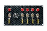 Moroso Toggle Switch Panel - Dash Mount - 4in x 7.75in - Grey/Black Fiber Design thumbnail 3