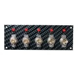 Moroso Toggle Switch Panel - Dash Mount - 2in x 5.5in - Grey/Black Fiber Design thumbnail 1