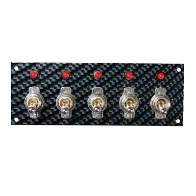 Moroso Toggle Switch Panel - Dash Mount - 2in x 5.5in - Grey/Black Fiber Design
