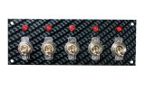 Moroso Toggle Switch Panel - Dash Mount - 2in x 5.5in - Grey/Black Fiber Design thumbnail 2