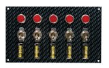 Moroso Toggle Switch Panel - Dash Mount - 4in x 6.75in - Grey/Black Fiber Design thumbnail 1